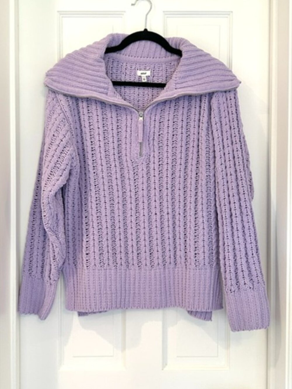 Aerie Lavender Chunky Knit Quarter Zip Sweater - Size XS